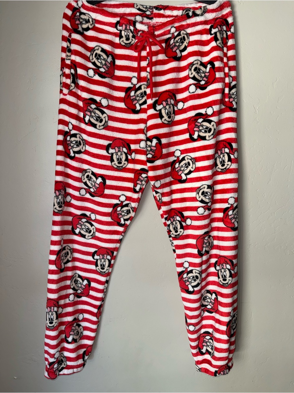 Disney Red and White Minnie Mouse Holiday Pajama Bottoms